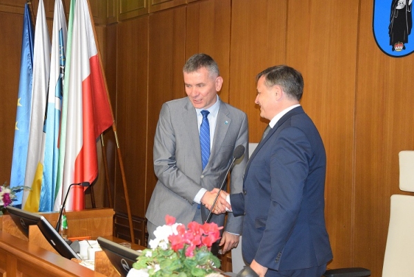 Burmistrz Jacek Lelek oraz Przewodniczący Rady