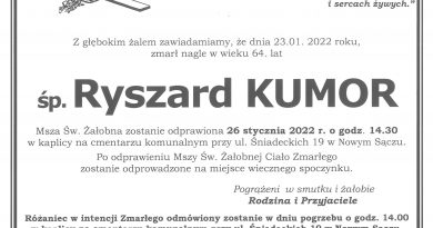 Zmarł Ryszard Kumor