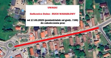 Gołkowice Dolne – od poniedziałku ruch wahadłowy!