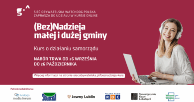 Sieć Obywatelska Watchdog Polska zaprasza na kurs “(Bez)Nadzieja małej i dużej gminy”