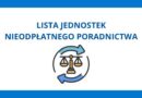 Lista jednostek nieodpłatnego poradnictwa Powiatu Nowosądeckiego